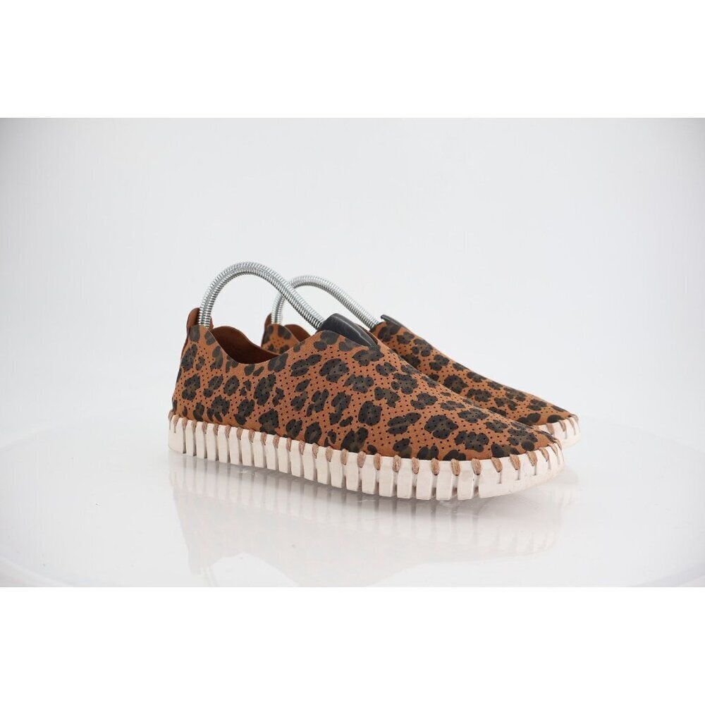 Ilse Jacobsen Women Tulip Flat Size 40 10 Slip On Shoe Brown Perforated Fabric